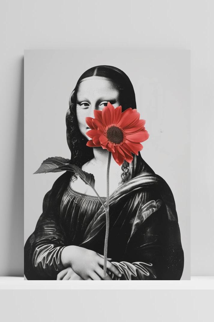 Mona Lisa Bloem op 3mm aluminium dibond