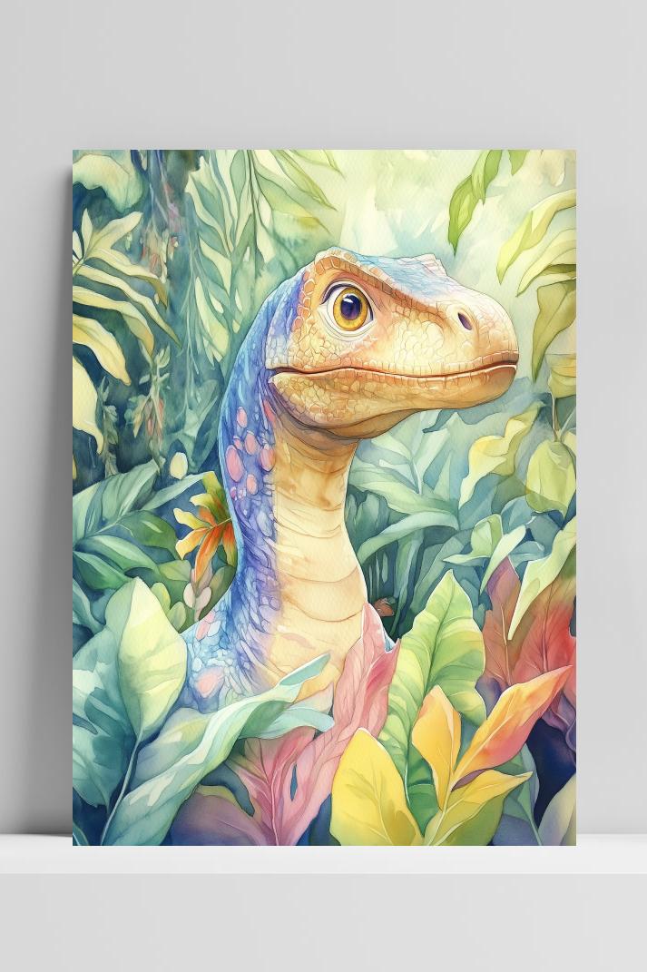 Dinosaur Forest op 3mm aluminium dibond
