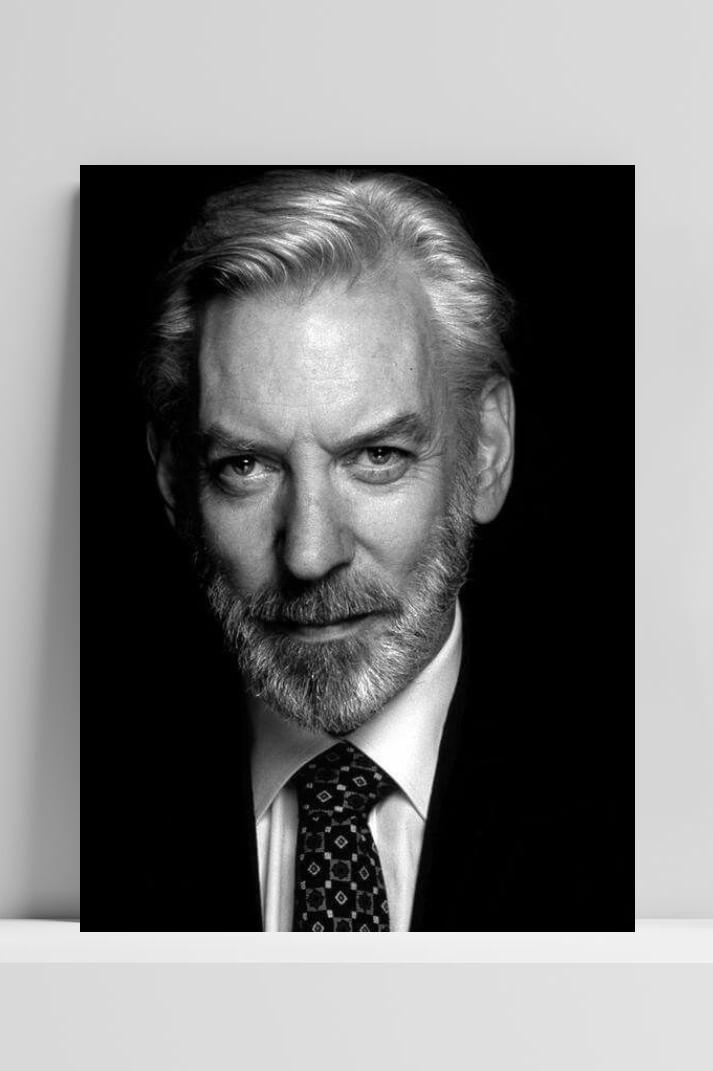 Donald Sutherland op 3mm aluminium dibond