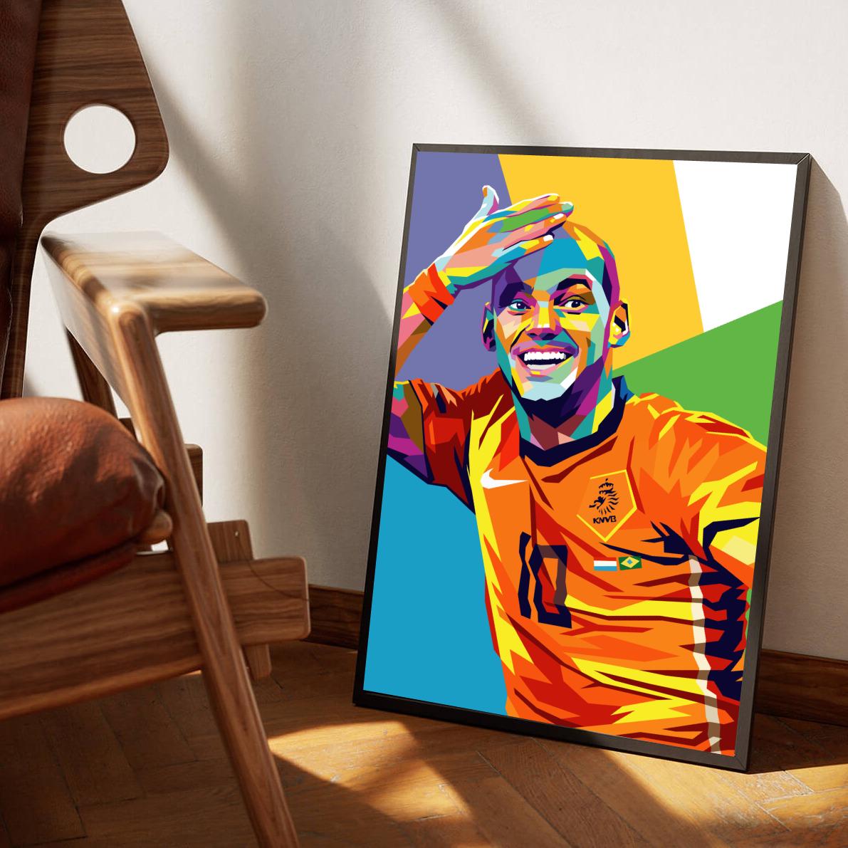 Wesley Sneijder Pop Art poster sfeerbeeld 1