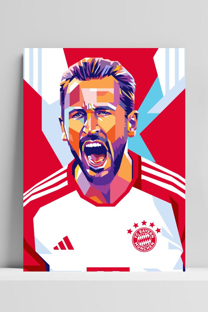 Harry Kane op 3mm aluminium dibond