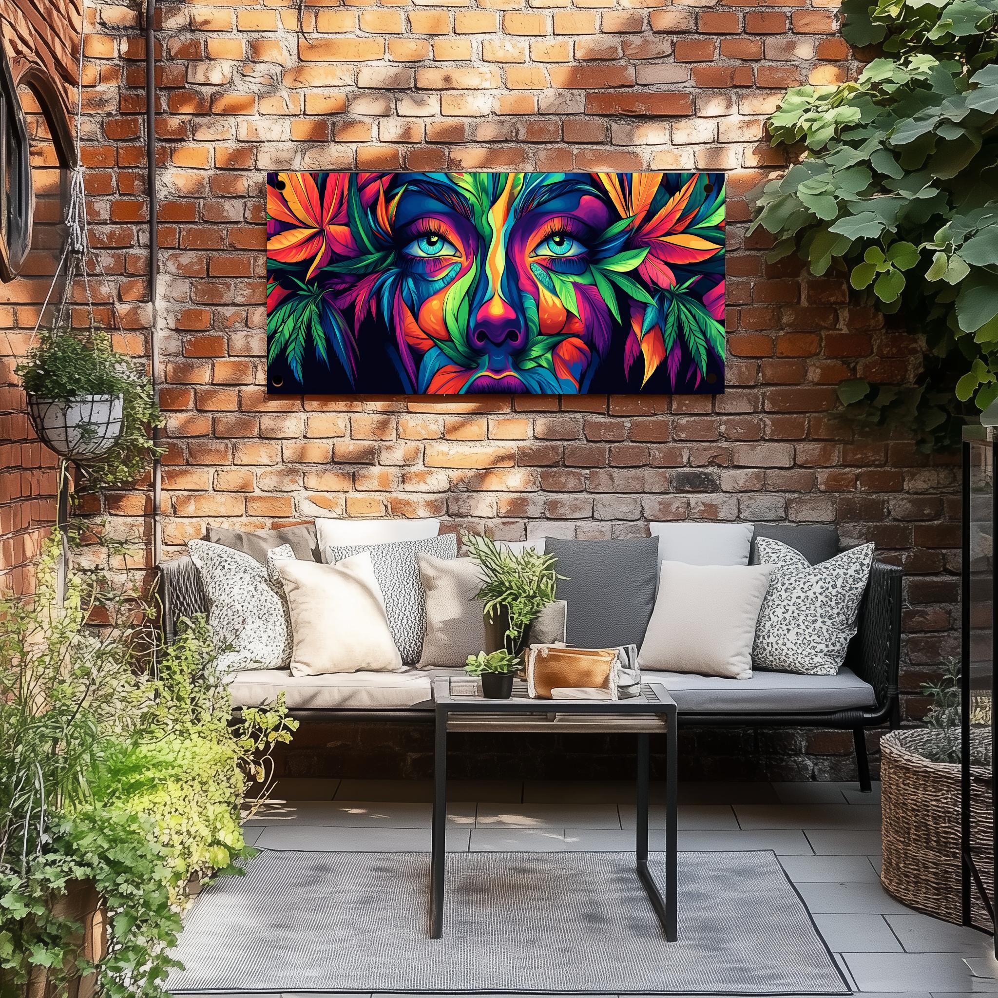 Tuinposter Cannabis Godin sfeerbeeld 3