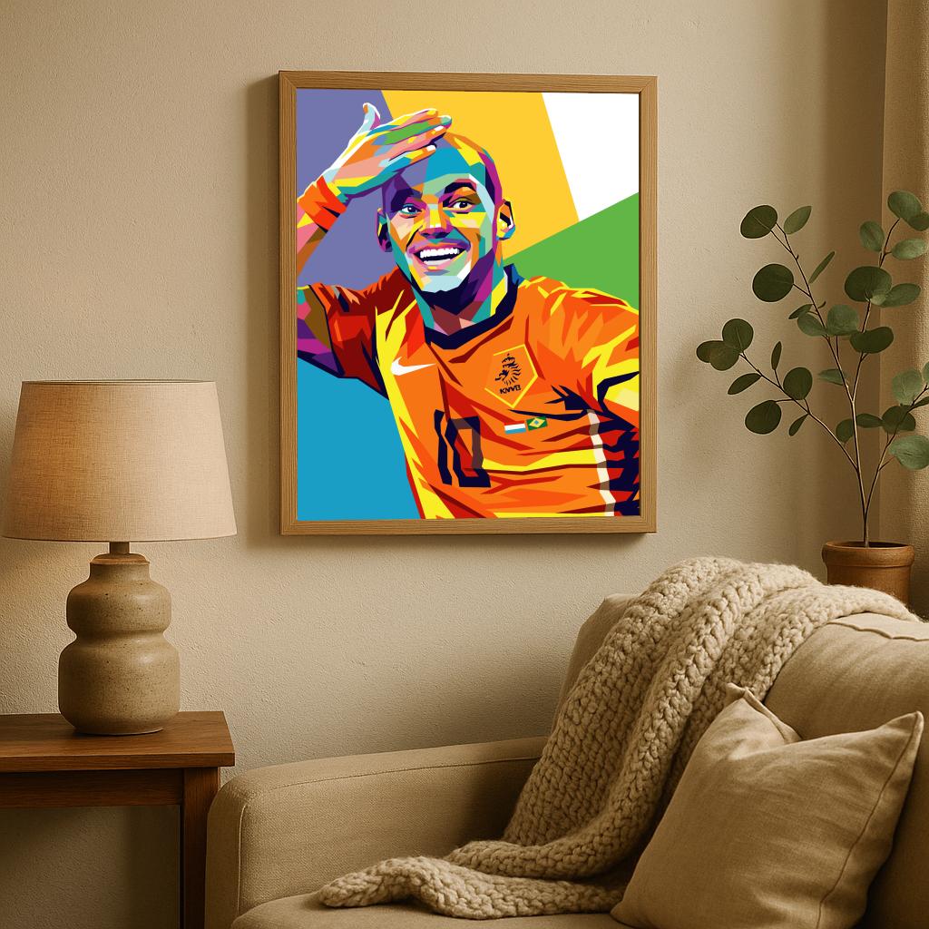 Wesley Sneijder Pop Art poster sfeerbeeld 2