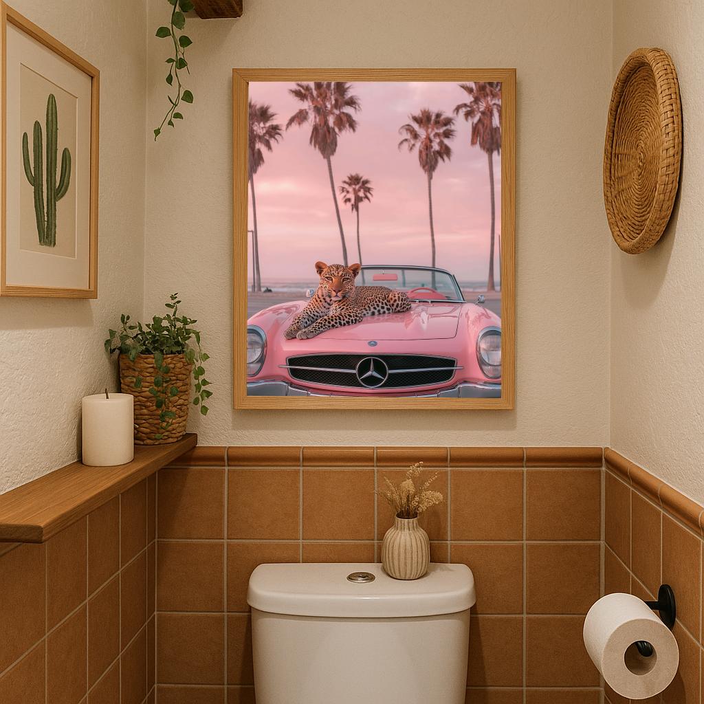 Mercedez Sports Car Leopard poster sfeerbeeld 2