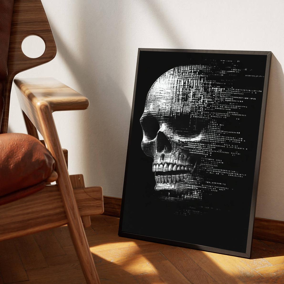 Skull Zwart-Wit dans un intérieur
