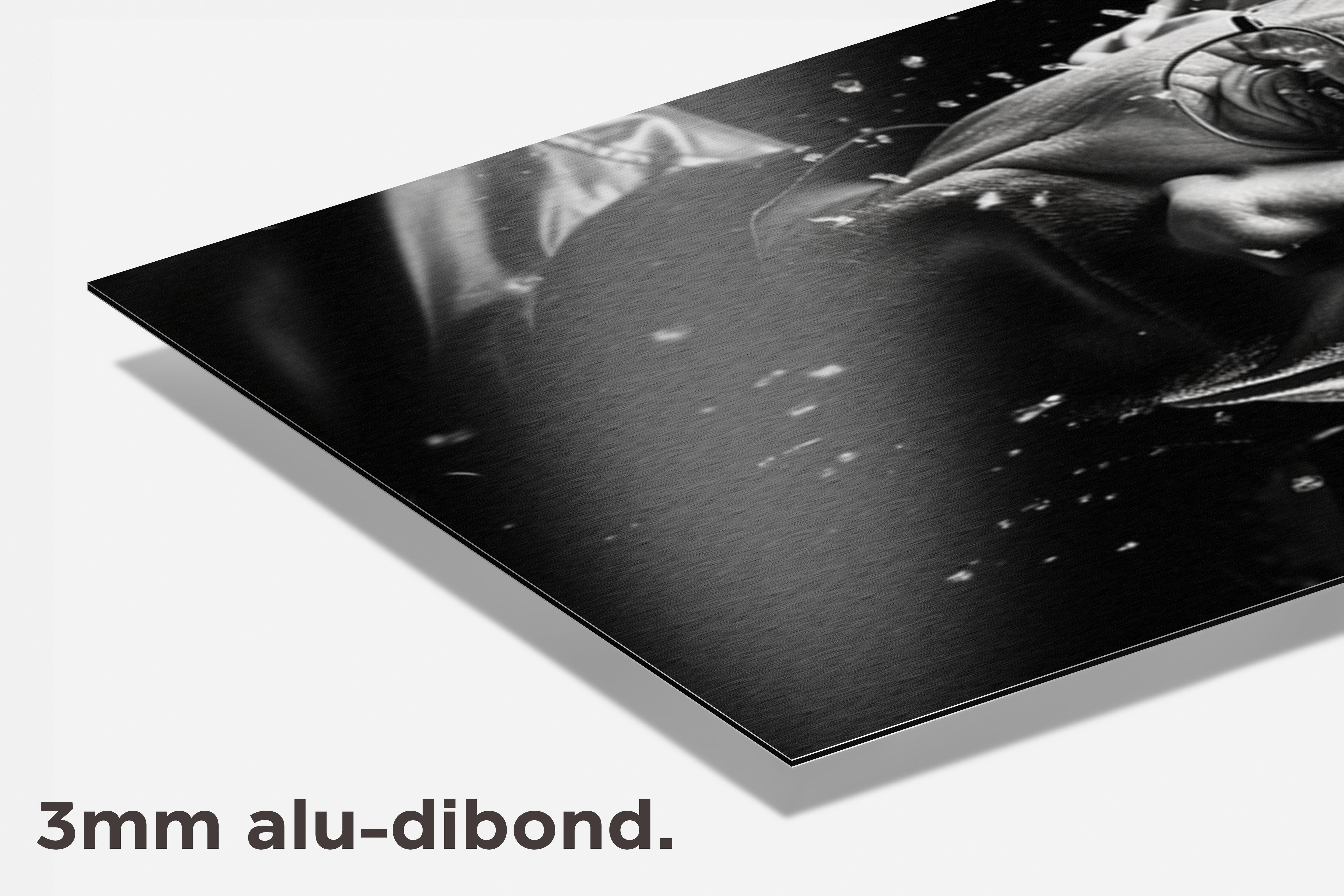 Heisenberg Zwart Wit dibond detail