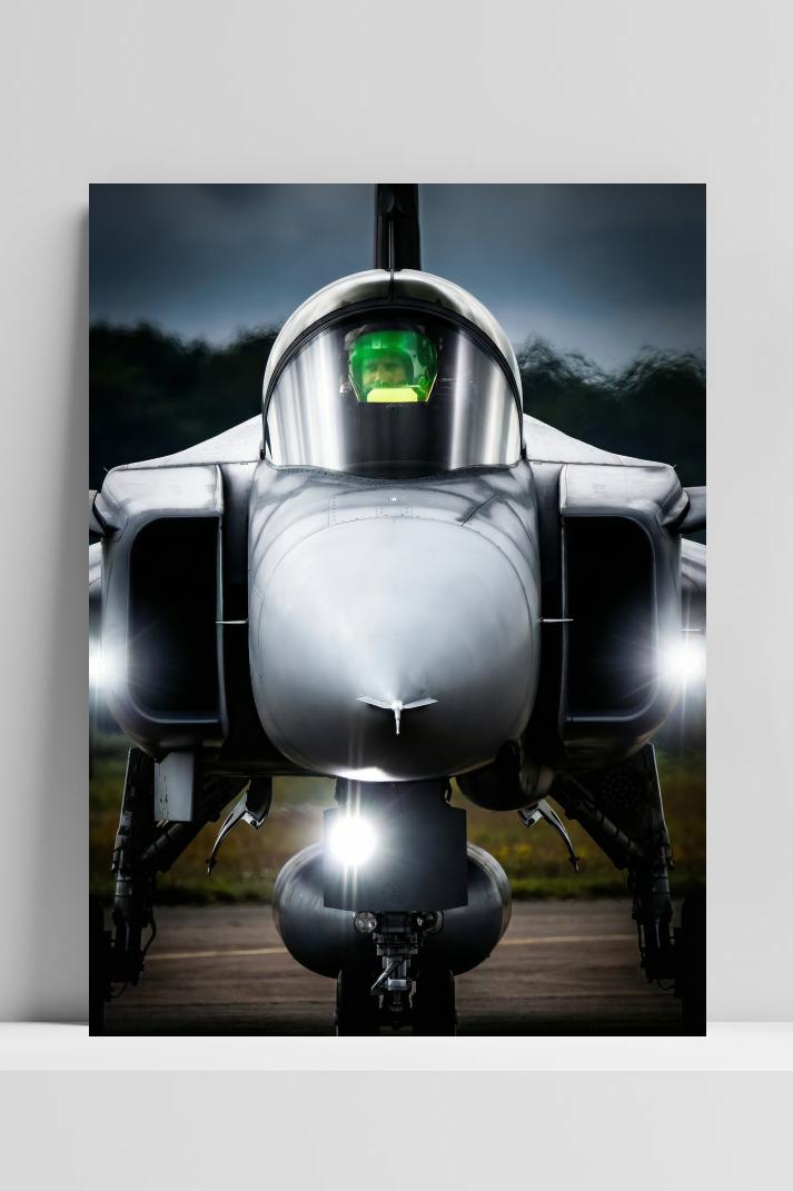 F16 met Piloot op 3mm aluminium dibond