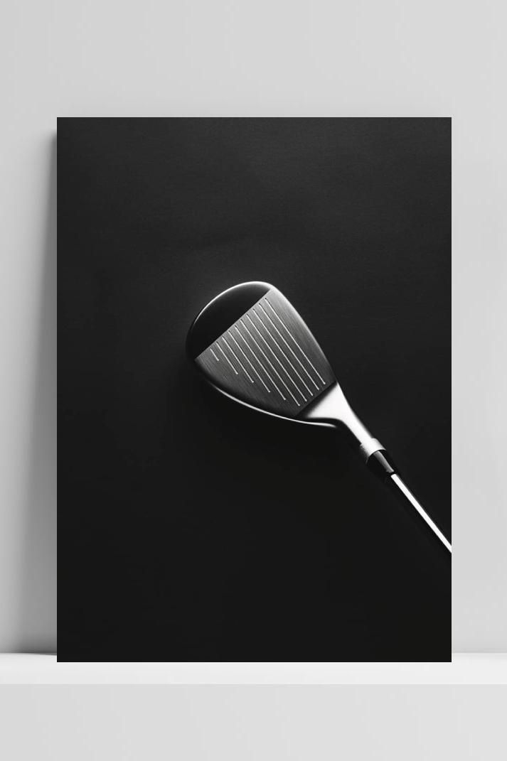Golfclub Zwart Wit op 3mm aluminium dibond