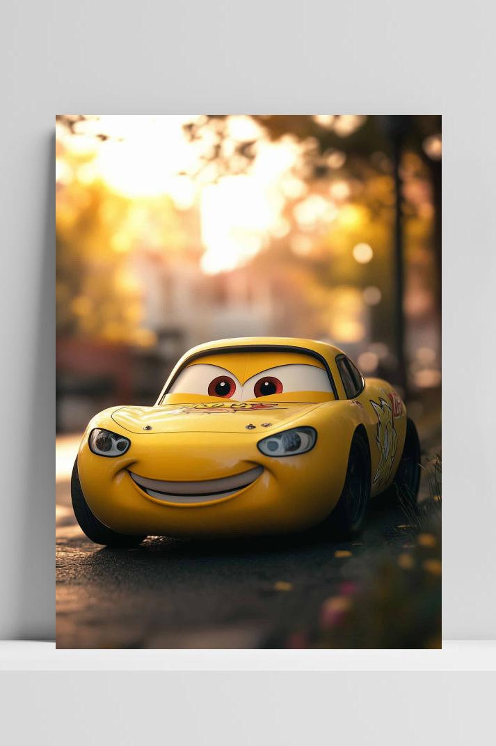 Cars Pixar op 3mm aluminium dibond