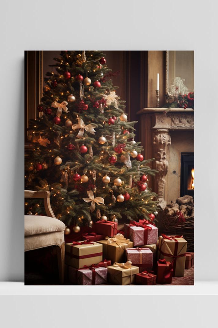 Kerstboom Cadeautjes op 3mm aluminium dibond