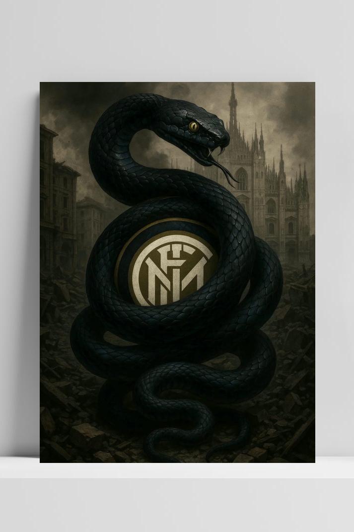 Snake Inter Milan Logo op 3mm aluminium dibond