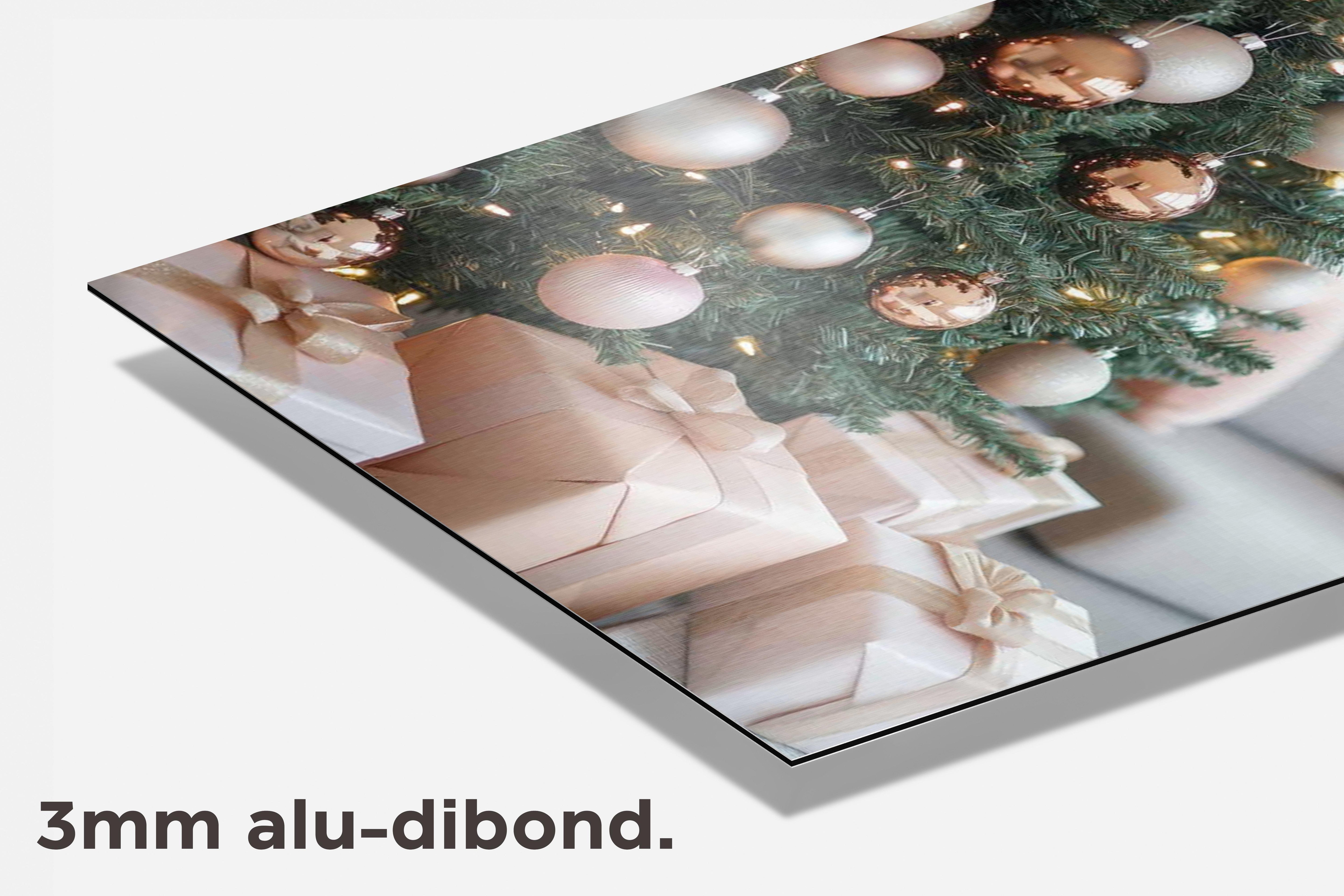 Kerstboom Cadeaus dibond detail