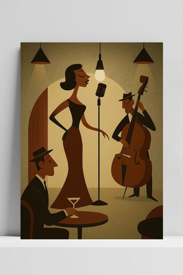 Póster Jazz Band Music Retro