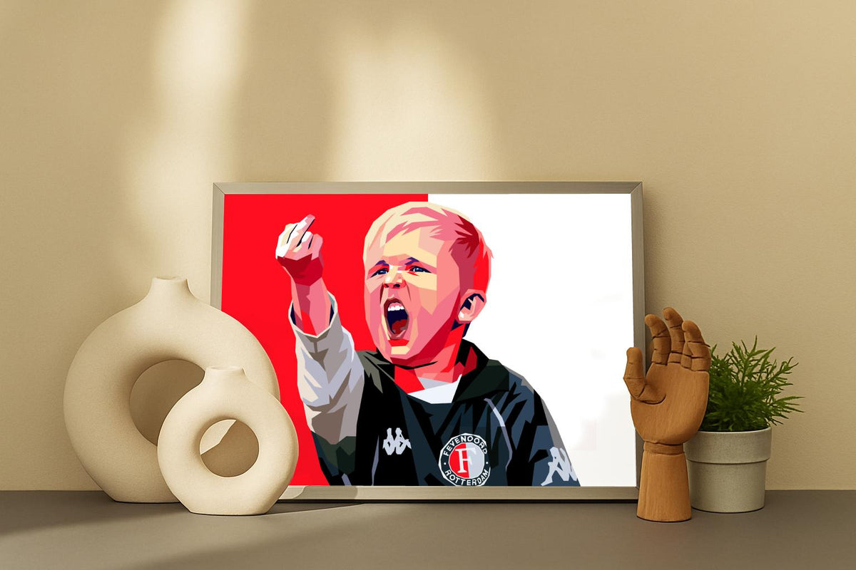 Feyenoord kid pop art in interieur