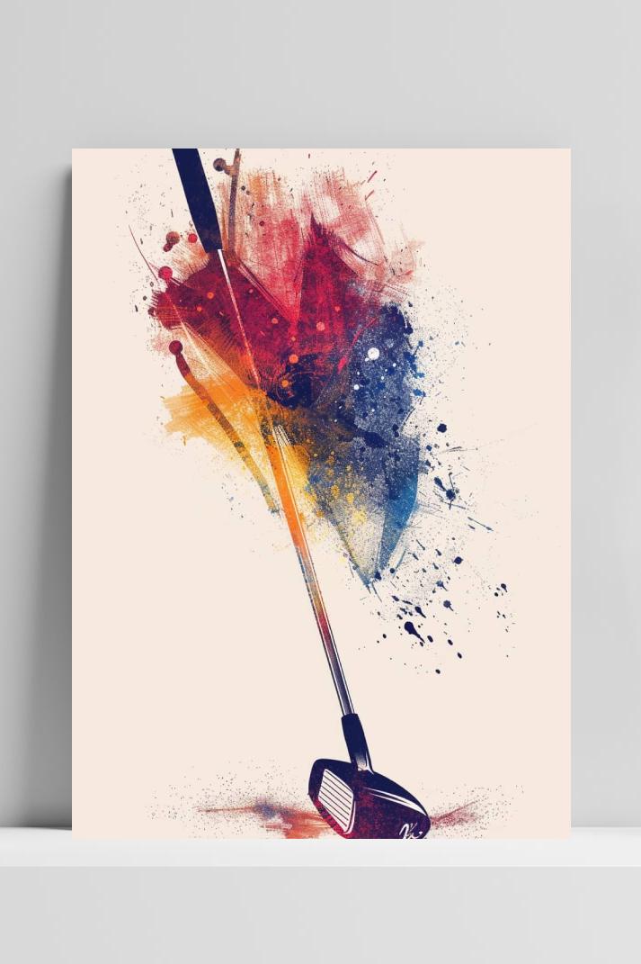 Golfclub Kunst op 3mm aluminium dibond