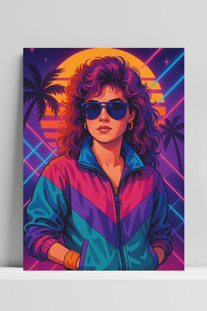Retro woman Cartoon op 3mm aluminium dibond
