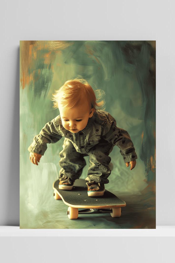 Skater Baby op 3mm aluminium dibond