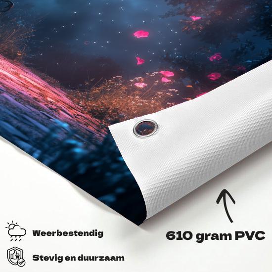 Tuinposter Magisch materiaal-detail: 610 grams weerbestendig PVC-doek