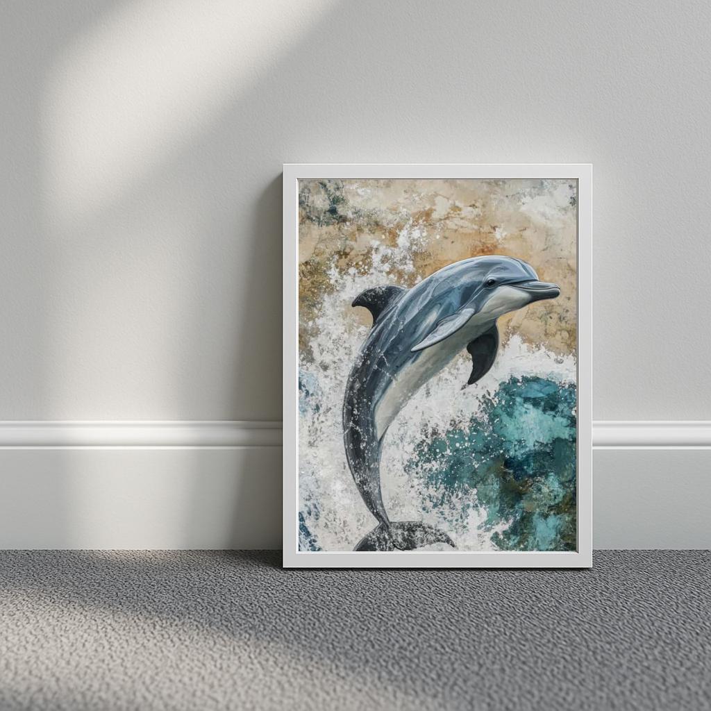 Dolphin Aquarel poster sfeerbeeld 3