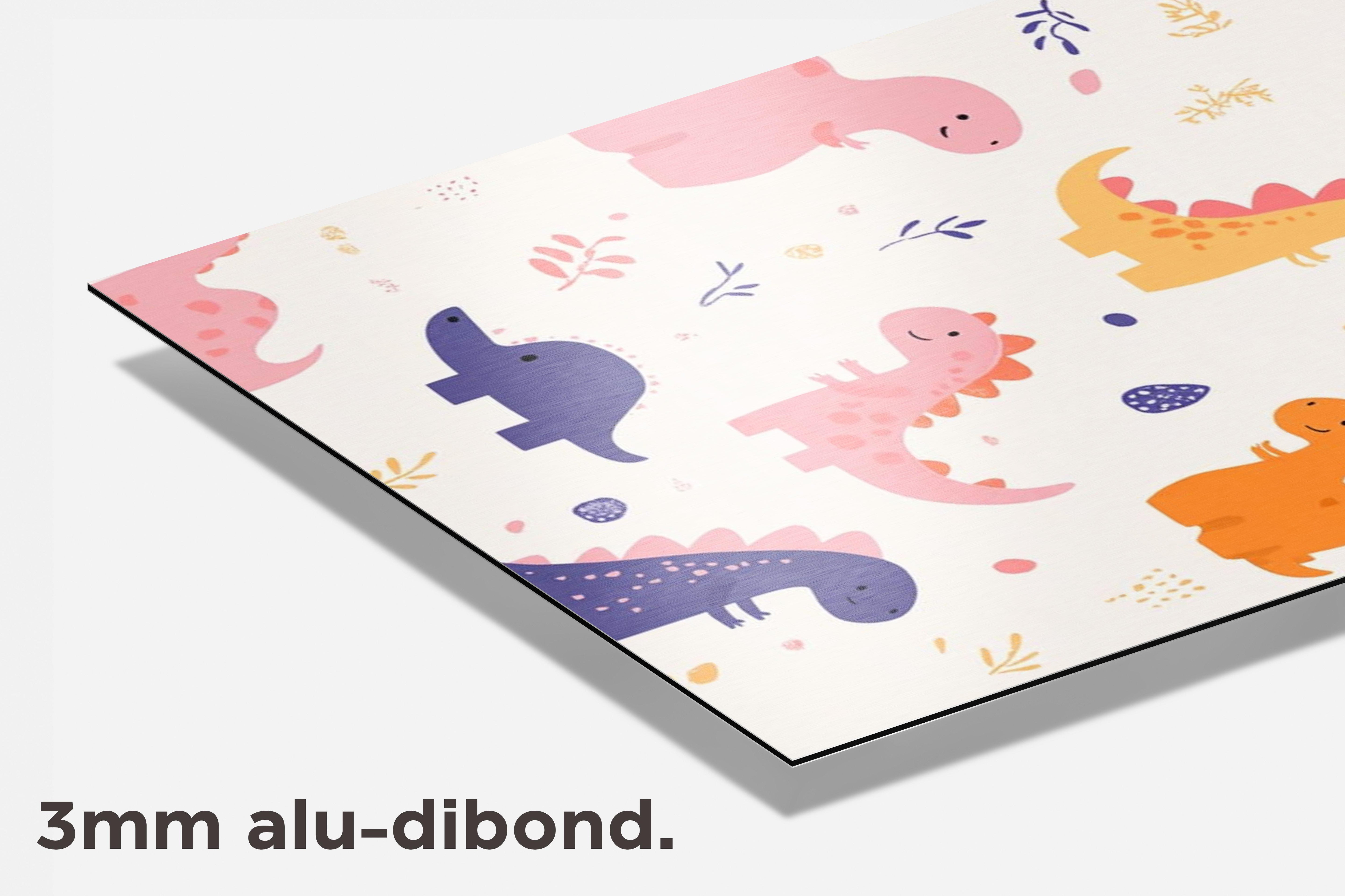 Dinosaurussen dibond detail