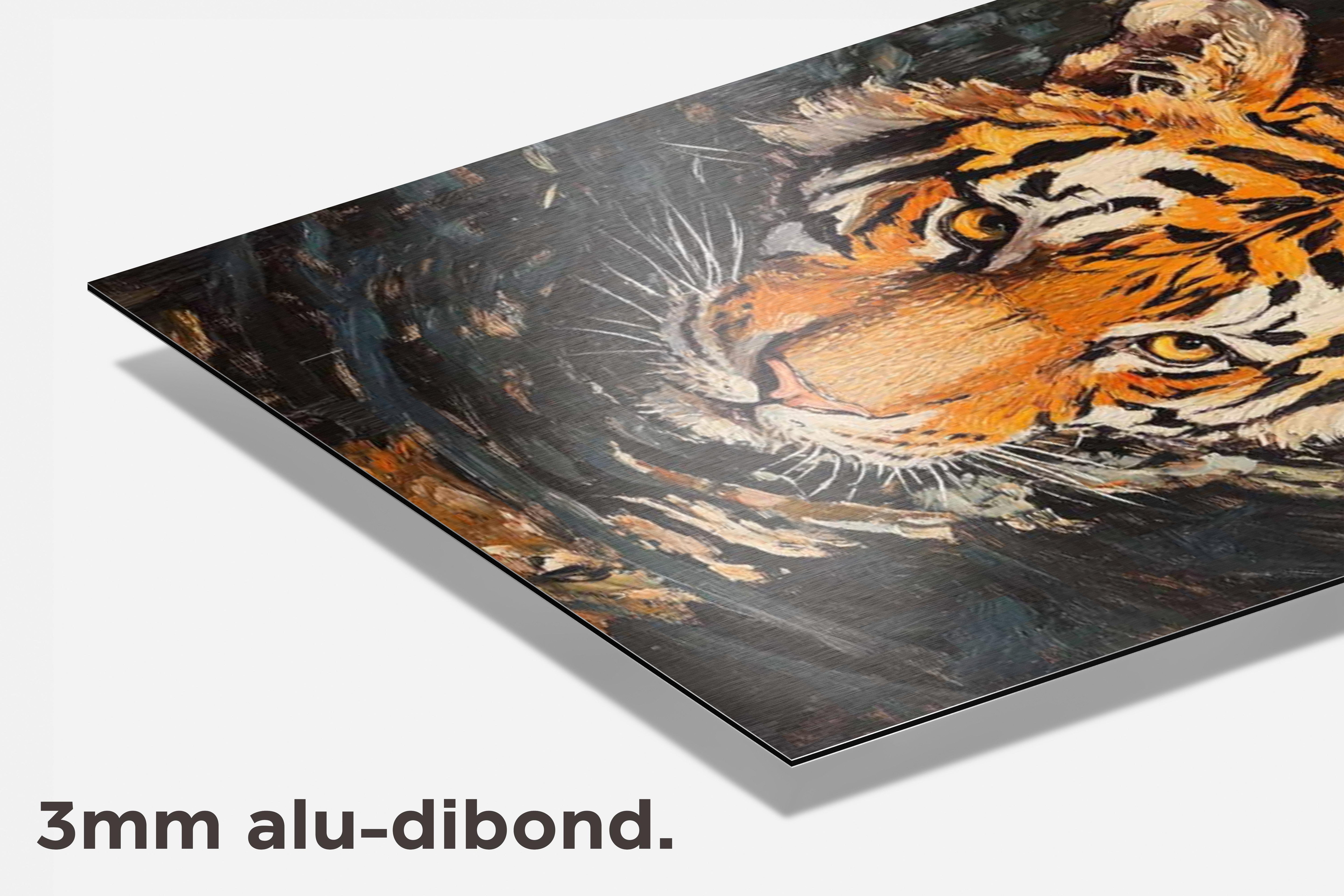 Tijger Aquarel dibond detail