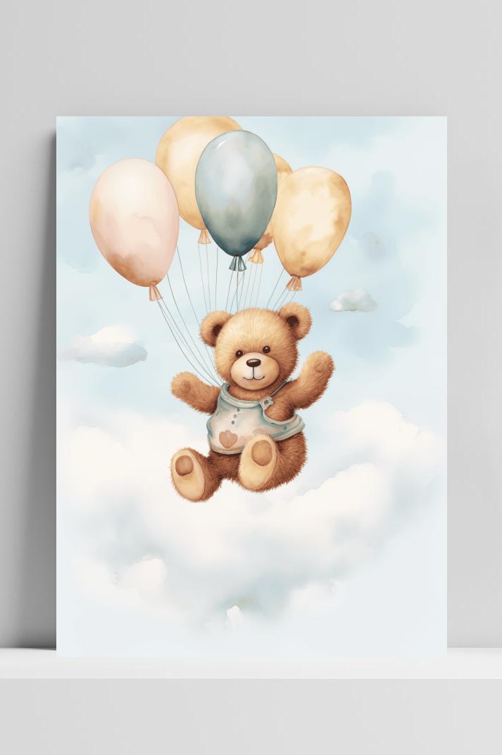 Beertje Ballonnen op 3mm aluminium dibond