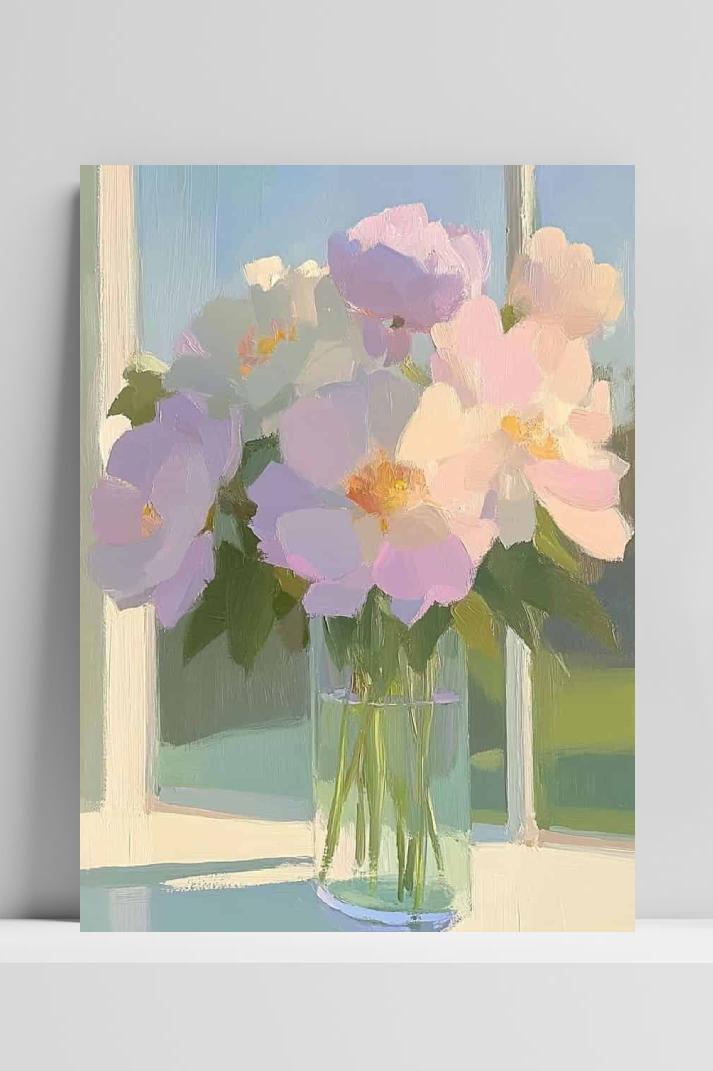 Bloemen Aquarel op 3mm aluminium dibond