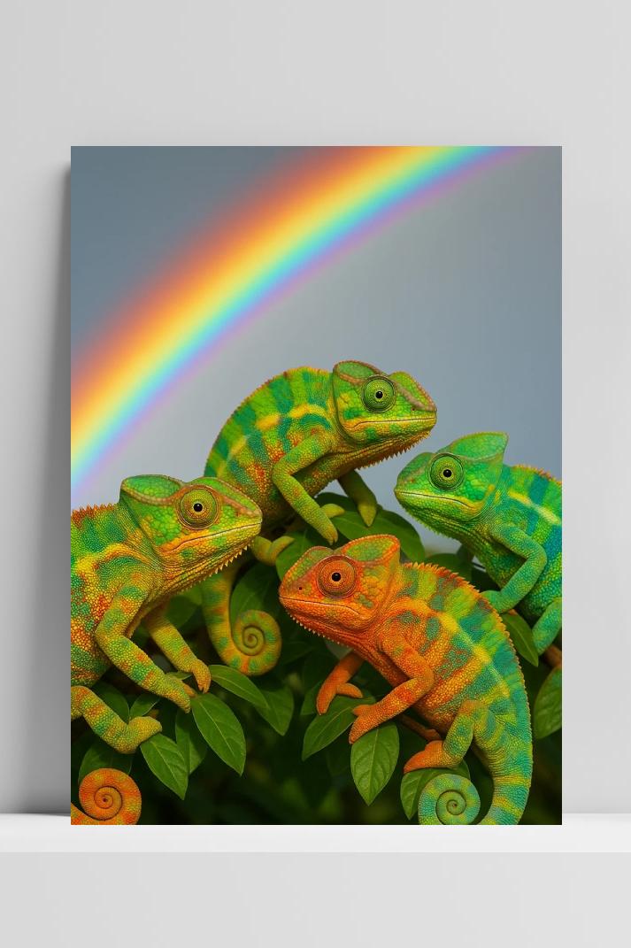 Affiche Chameleon Rainbow de 25 Artstreet