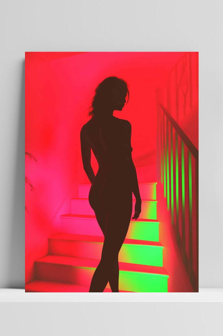 Vrouw Silhouet op 3mm aluminium dibond