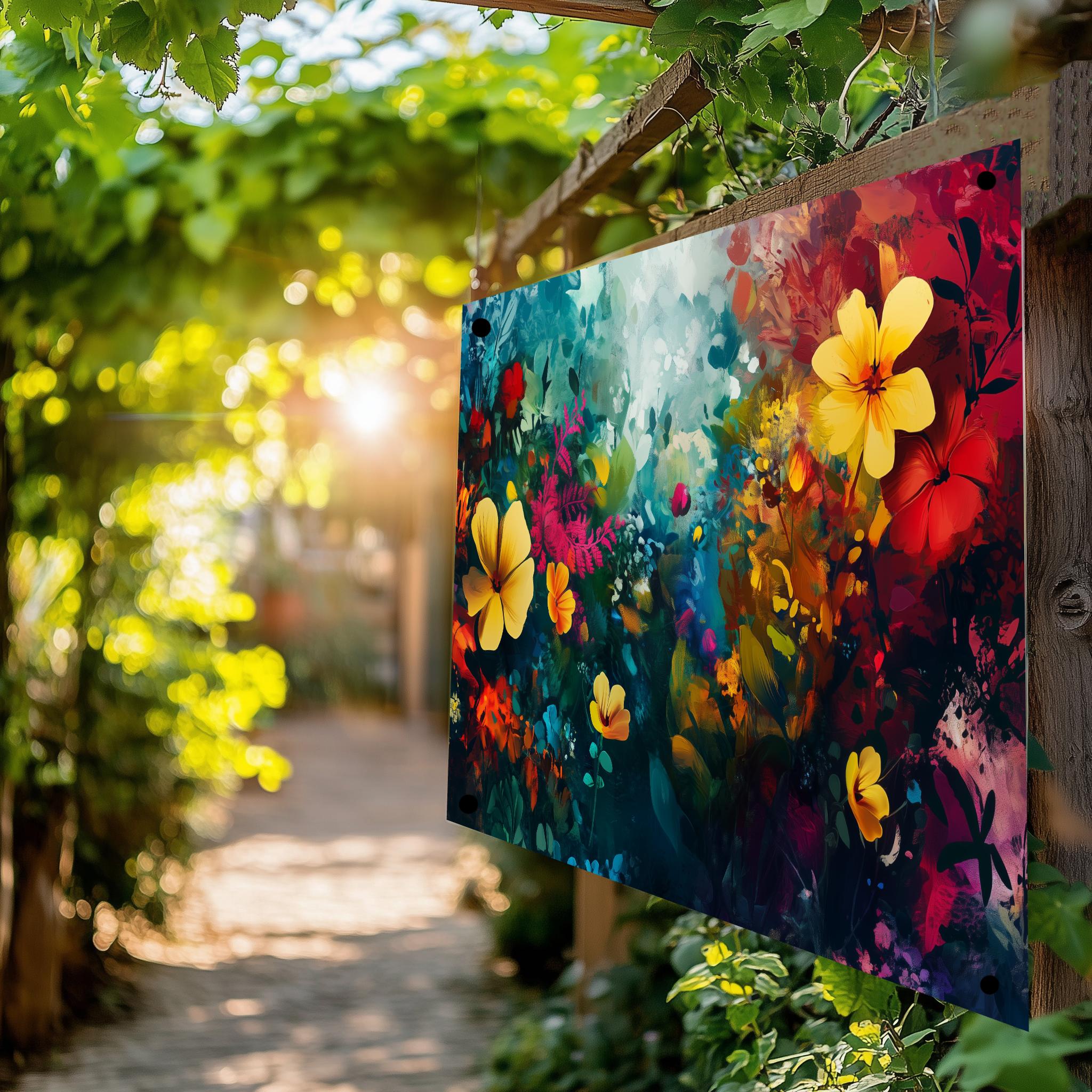 Tuinposter Gele Bloemen sfeerbeeld 4