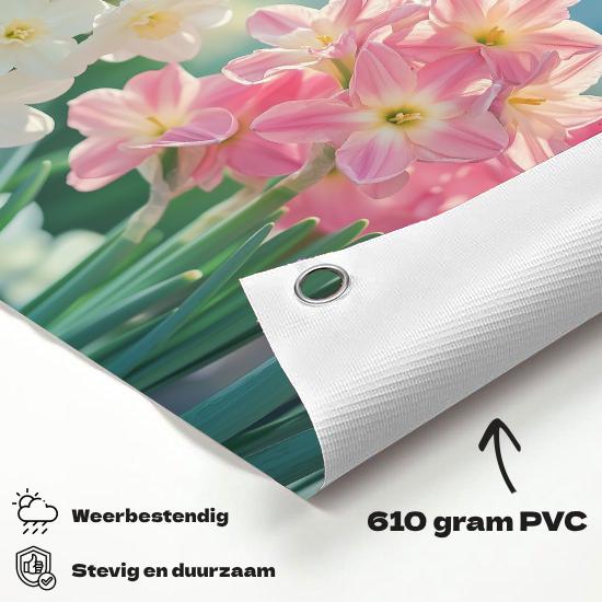 Tuinposter Hyacint materiaal-detail: 610 grams weerbestendig PVC-doek