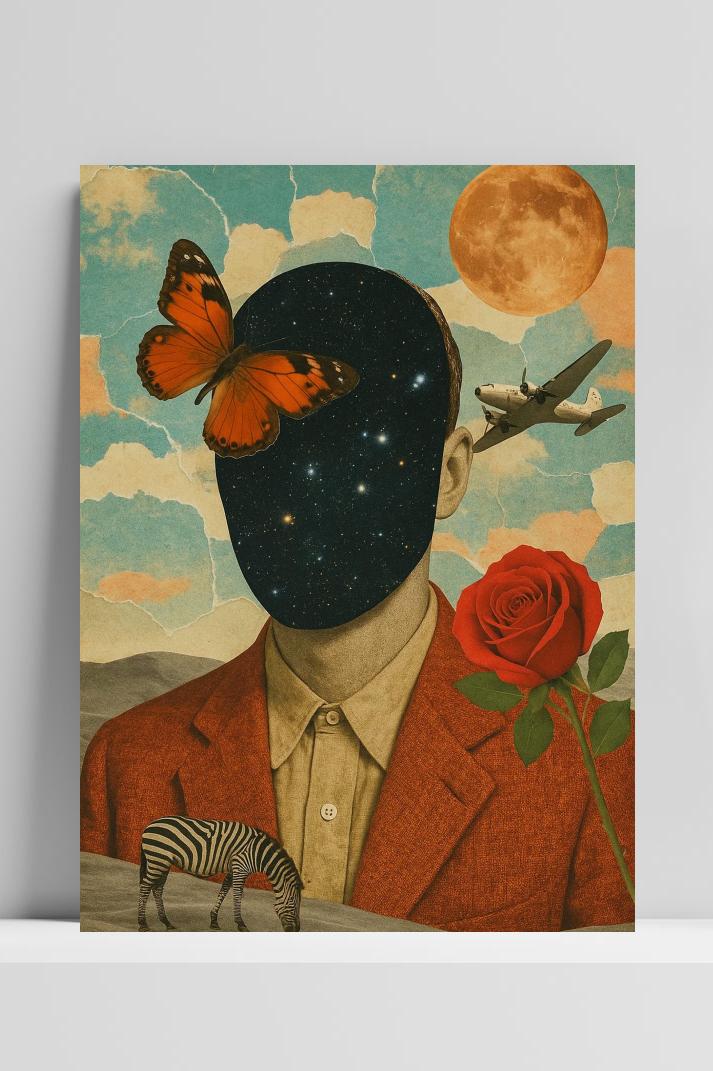 Collage Surreal op 3mm aluminium dibond