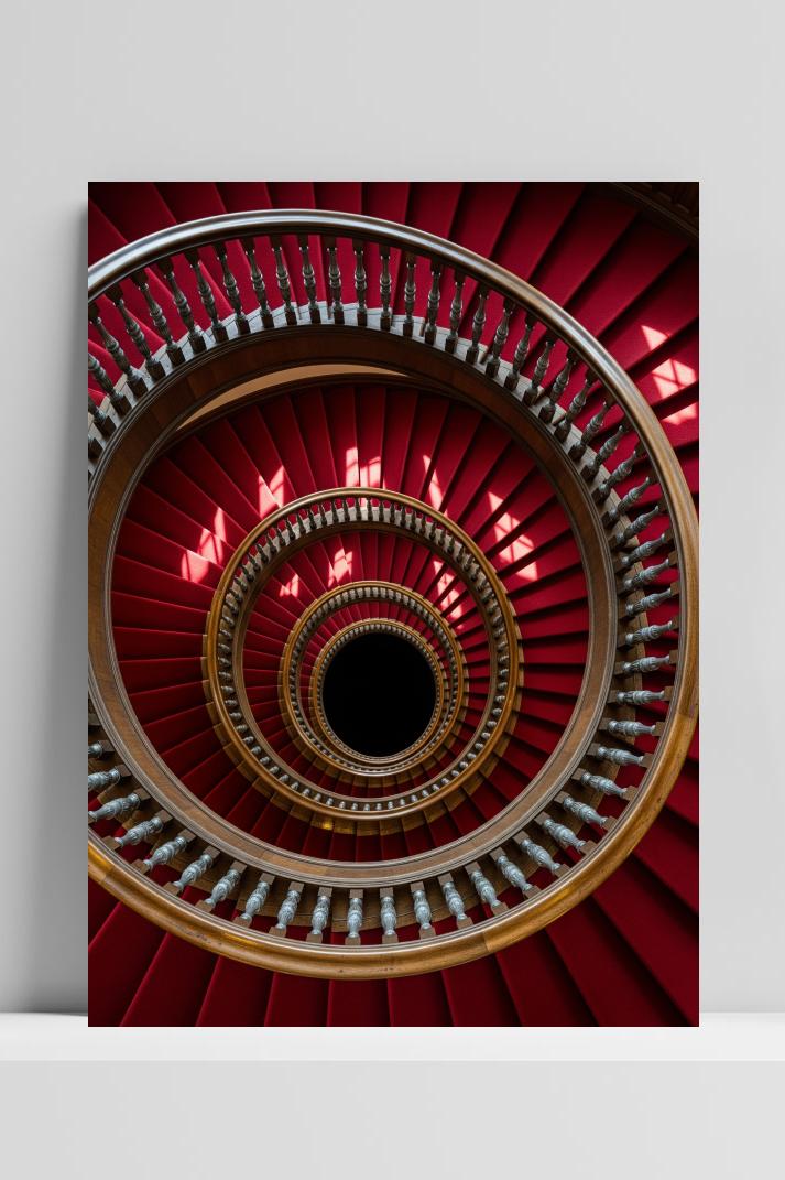 Spiral Stairway op 3mm aluminium dibond