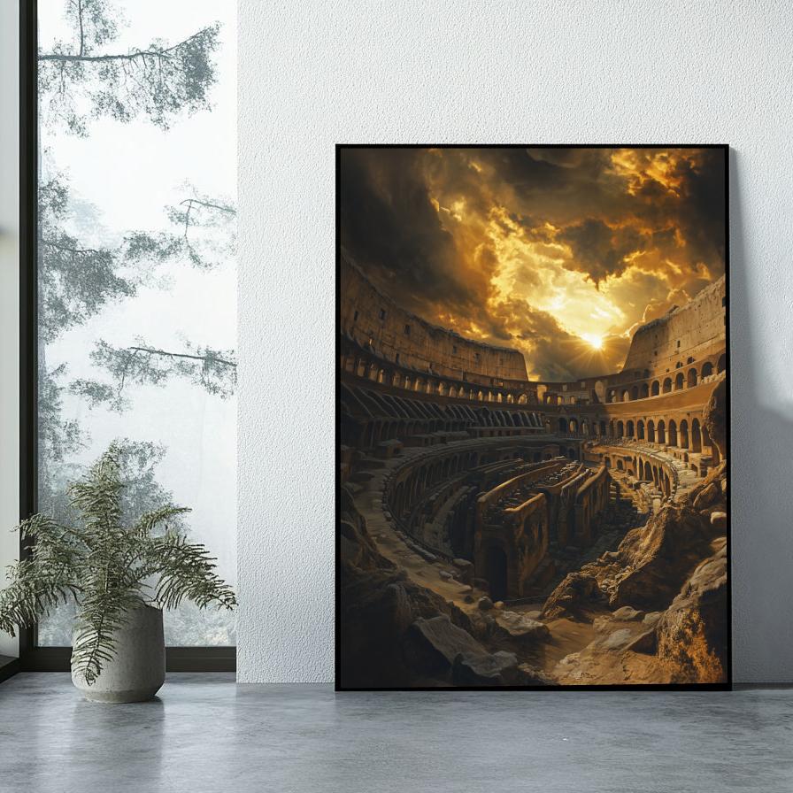Colosseum Rome Sunset poster sfeerbeeld 1