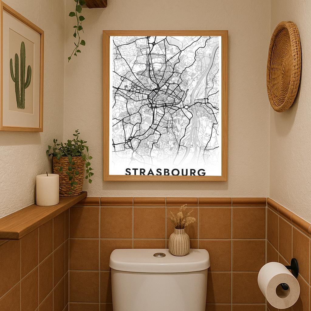 Strasbourg Map France White poster sfeerbeeld 3
