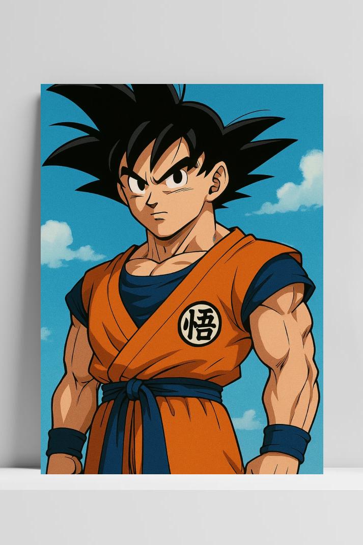 Goku Dragon Ball op 3mm aluminium dibond