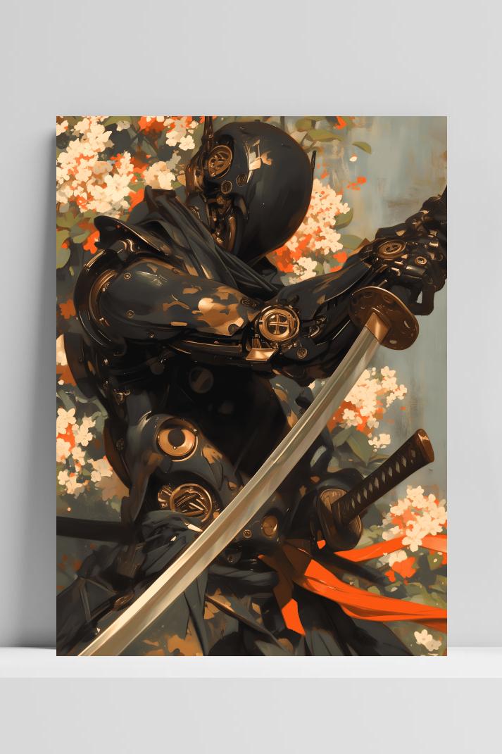 Samoerai Biomech op 3mm aluminium dibond