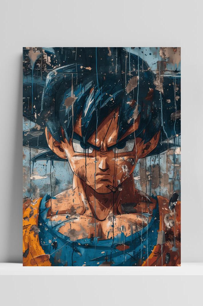 Goku Abstract op 3mm aluminium dibond