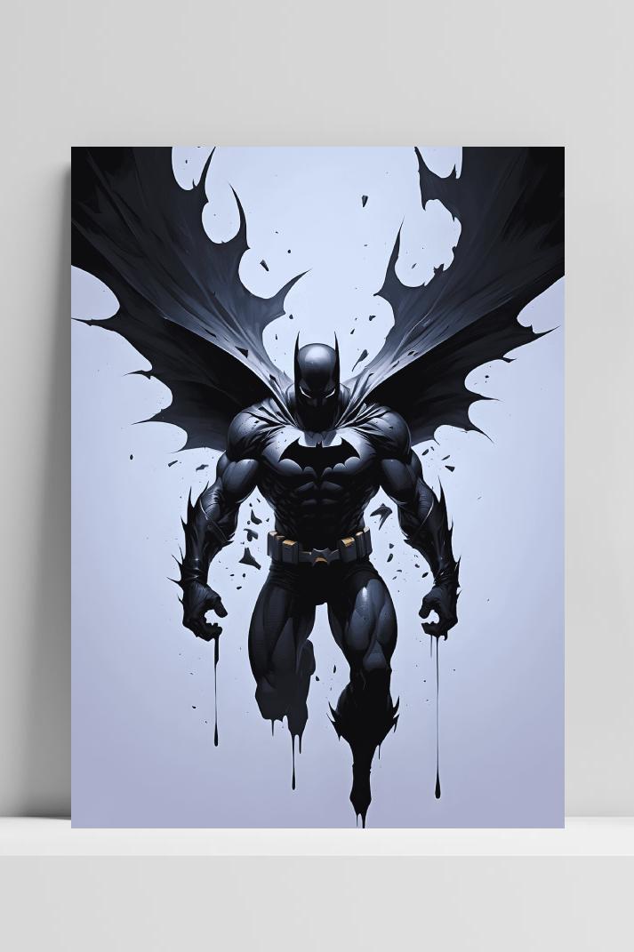 Batman Vleugels Abstract op 3mm aluminium dibond