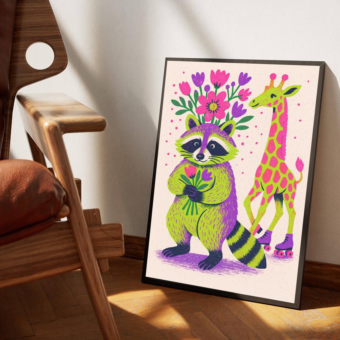 Raccoon Giraffe poster sfeerbeeld 3