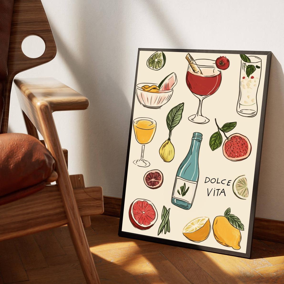 Dolce Vita Text Cocktail poster sfeerbeeld 1