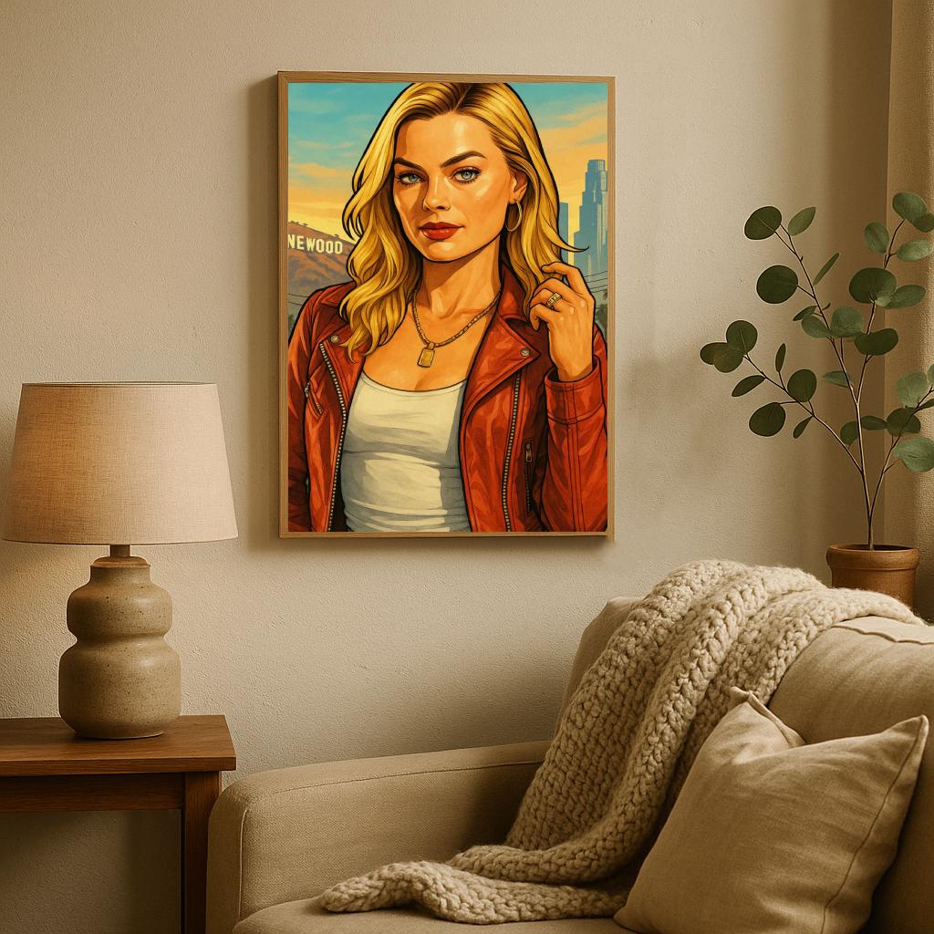 Margot Robbie Pop Art poster sfeerbeeld 2