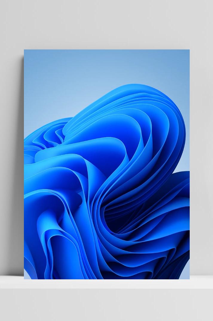 Blue Wave Abstract Paper DIgital dans un intérieur