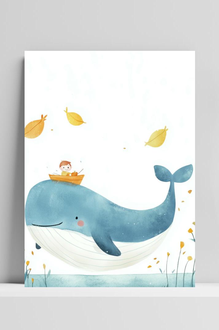 Whale Boy op 3mm aluminium dibond