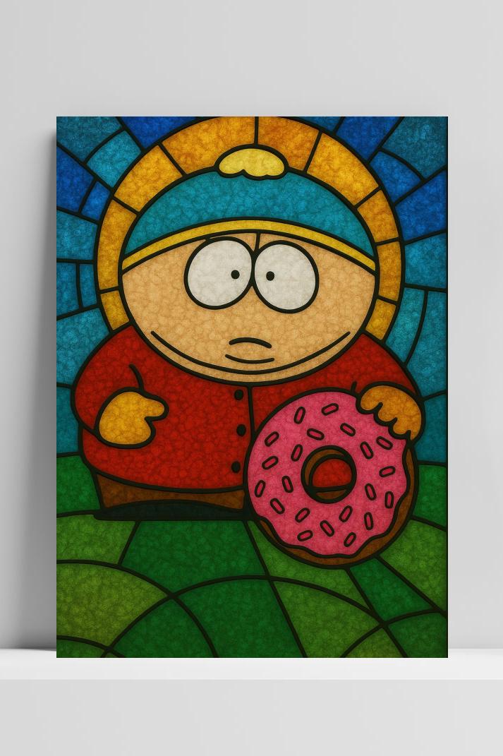 Cartman South Park op 3mm aluminium dibond