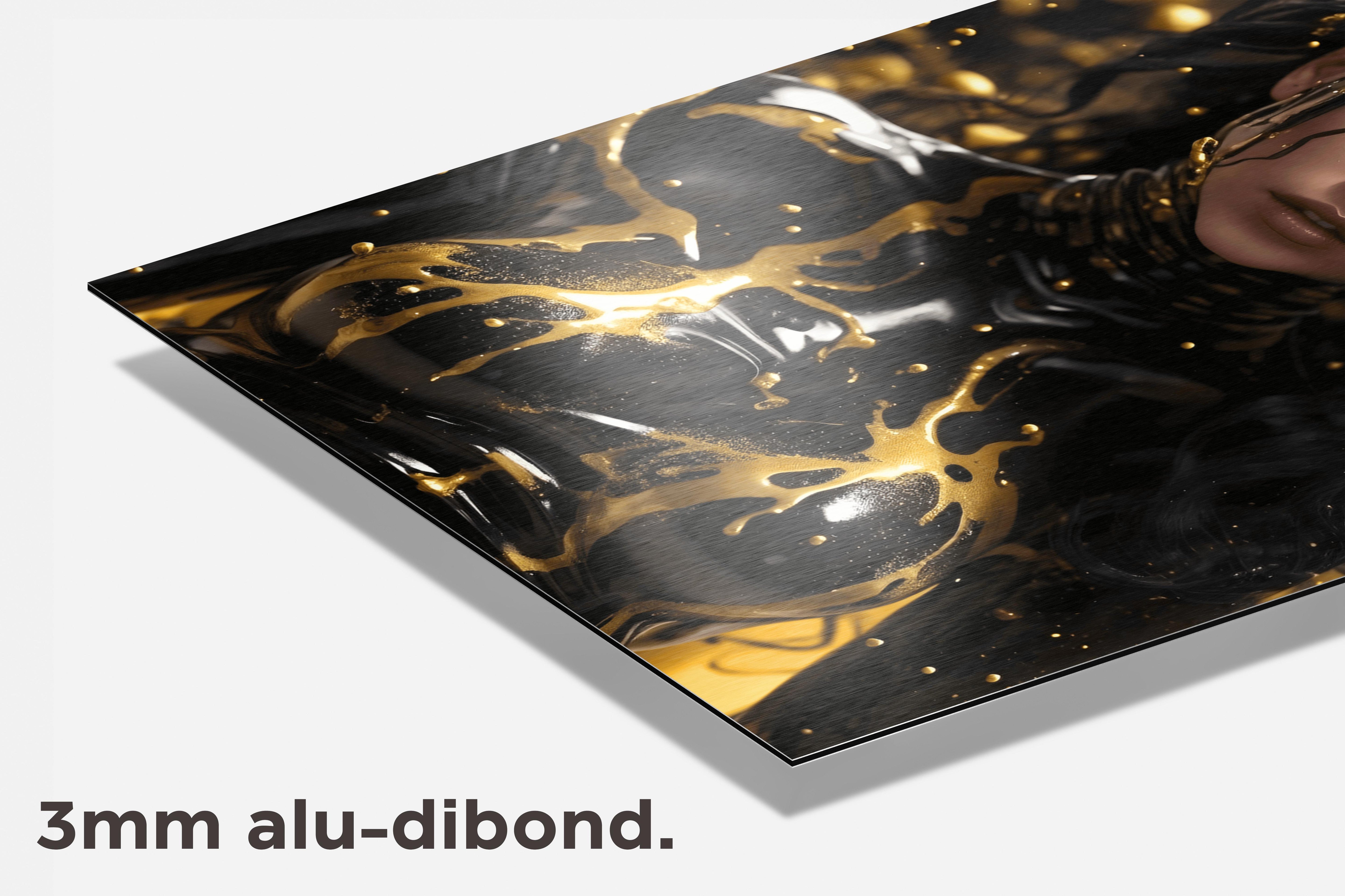 Zwart en Goud dibond detail