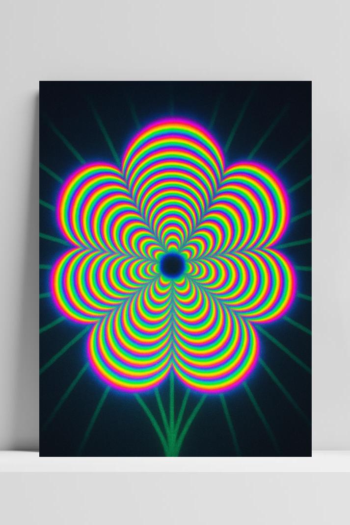 Flower Rainbow Optical illusion Psychedelische in an interior