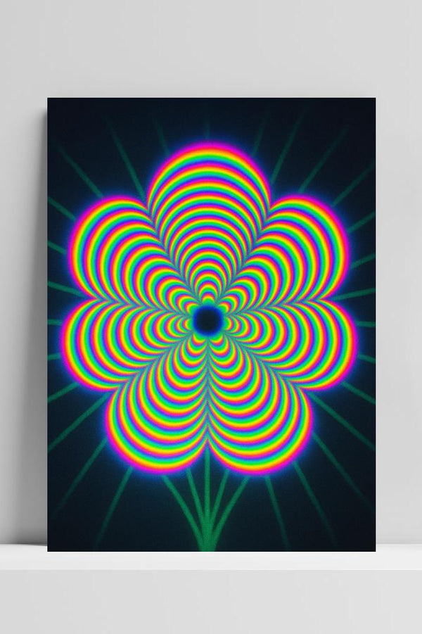 Affiche Flower Rainbow Optical illusion Psychedelische