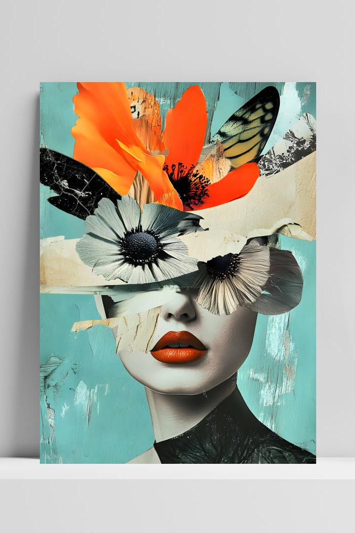 Vrouw Bloemen op 3mm aluminium dibond