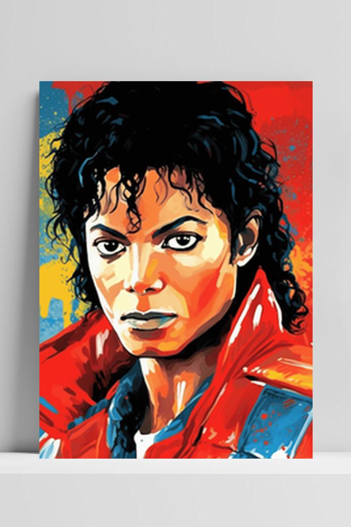 Michael Jackson Poster op 3mm aluminium dibond